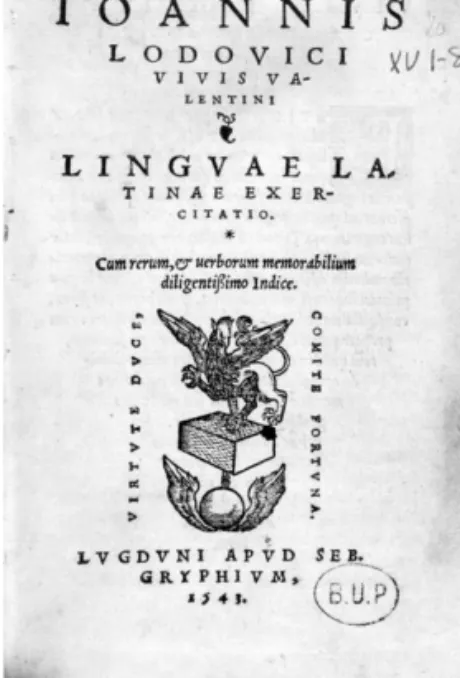 2. ábra. a nyelvkönyv 1543-as  kiadásának címlapja