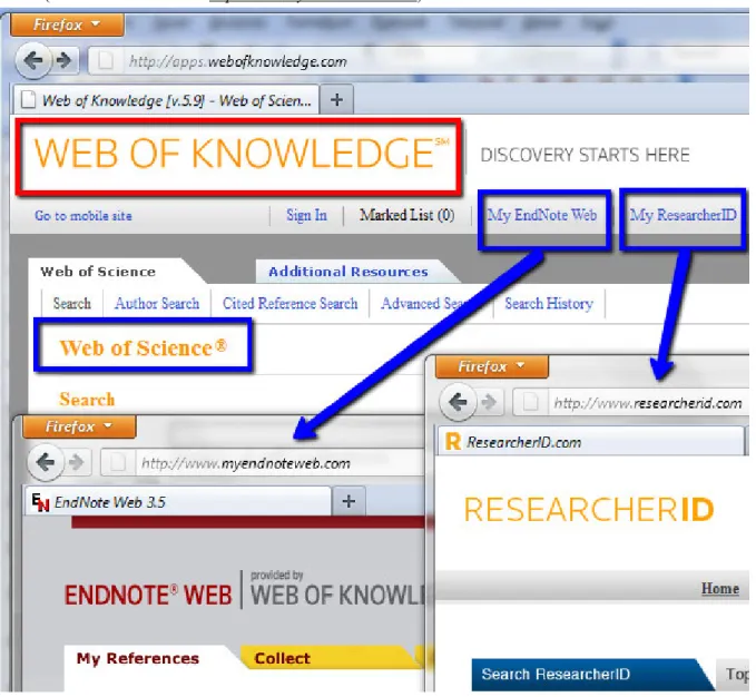 4.5.1. ábra: A Web of Knowledge portál és az EndNote Web