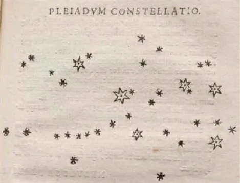 0.3. ábra: A Fiastyúk Galilei távcsöves megfigyelése alapján (Galilei 1610) http://www.rarebookroom.org/Control/galsid/index.html