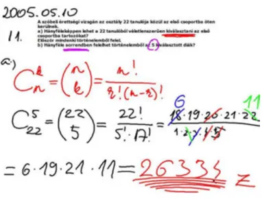 13. ábra: Egy diák táblai munkája 