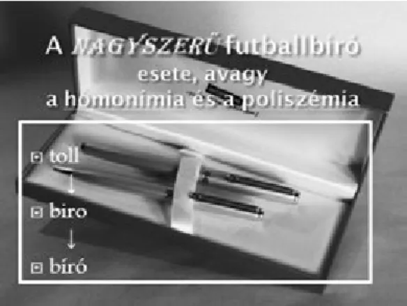 2. ábra  A homonímia és a poliszémia szemléltetése magyar–német–angol vetületben52