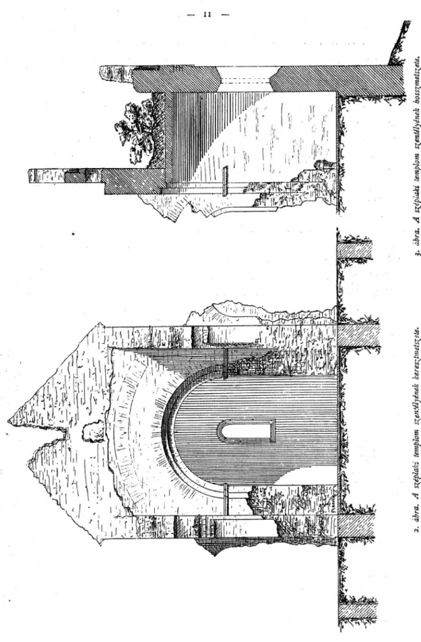 i, abra. Aszéplaki templomszentélyénekkeresztmetszete·5. ábra. Aszéplaki templomszentélyénekhosszmetszete.