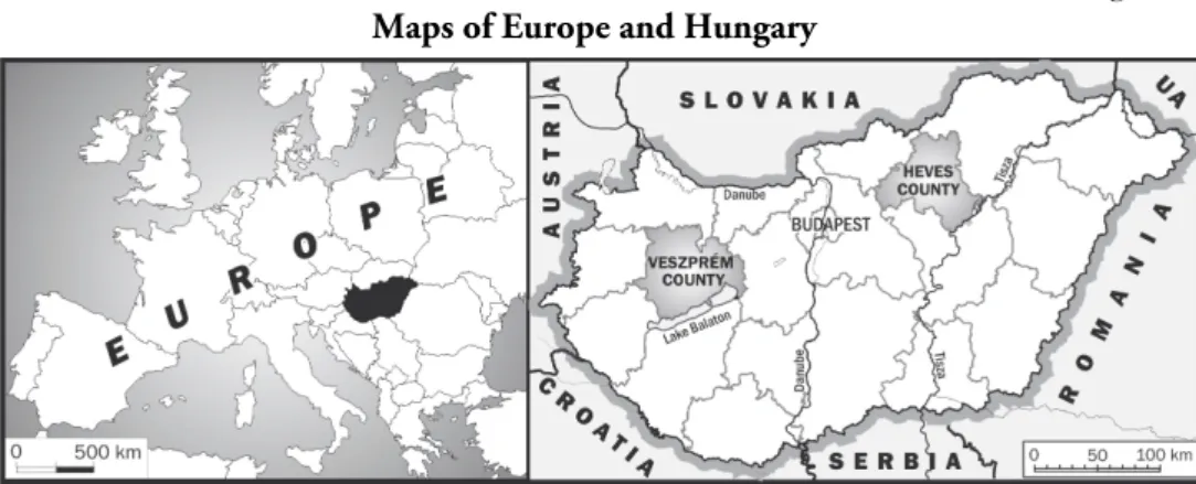 Figure 8  Maps of Europe and Hungary 
