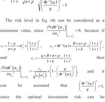 Fig. 1 also illustrates that the size of the insurance port- port-folio influences the solvency optimizing investment risk  level