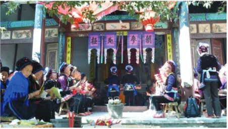 Figure 4: Buddhist women of the Bai ethnic community at a festival honouring the  elders, Yunnan province