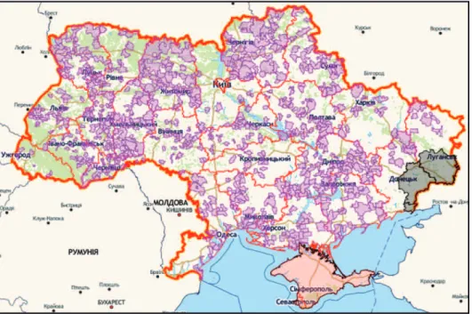 Figure 2: State of creation of amalgamated territorial hromadas in Ukraine Source: Geoportal ATDU 2018