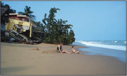 Figure 4: Destruction in Auroville beach communities after Thandiyanakuppam groin  was built