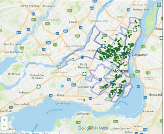 Figure 4: The green laneways of Montreal Source: Regroupement des eco-quartiers 2018