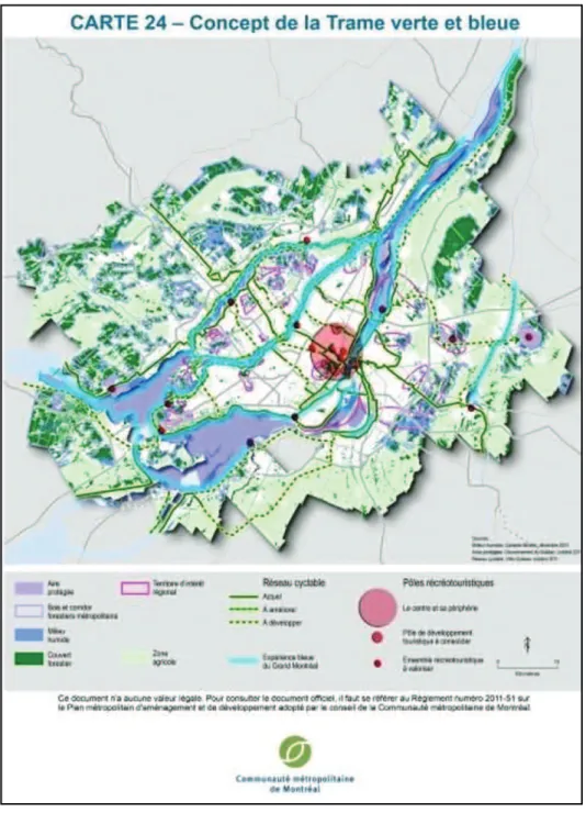 Figure 5: The green and blue network plan of Montreal Source: PMAD 2013