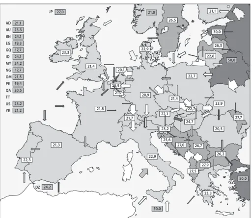 2. ÁBRA  • Éves átlagos nagykereskedelmi gázárak a referencia-forgatókönyvben   (euró/megawattóra)