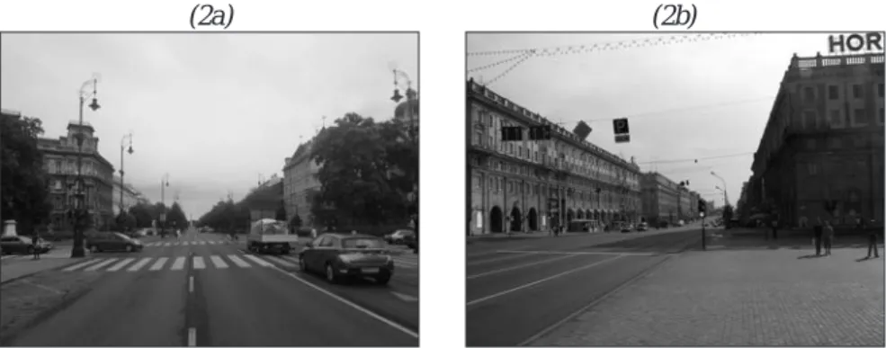 Figure 2: Representative sites: Andrássy út (Andrássy Avenue) in Budapest from the  late 19 th  century (2a) and Praspekt Nezalezhnastsi (Independence Avenue) – built  during the 1950s, called after the anniversary of liberation of Minsk from German 