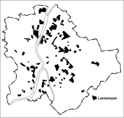 Figure 9: Location of housing estates in Budapest Source: edition of the author