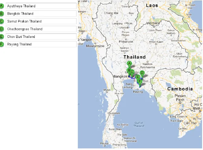 3.6. ábra: A legfontosabb autóipari központok Thaiföldön 