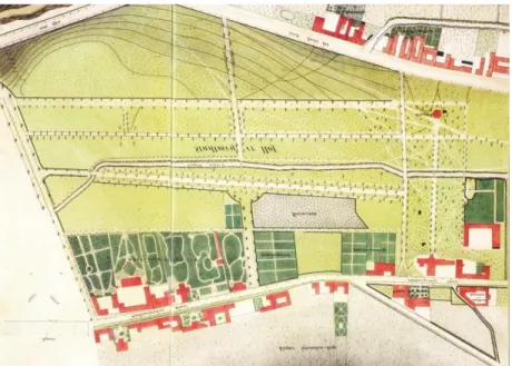2. ábra  Első térkép a városmajori parkról, 1871 