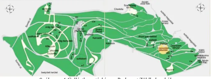 9. ábra  A Gellérthegy térképe a Budapest Zöldkalauzból 
