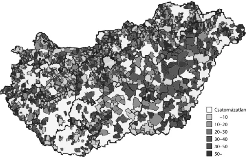 1. ÁBRA  • A közműolló településenként 2007-ben (százalékpont)