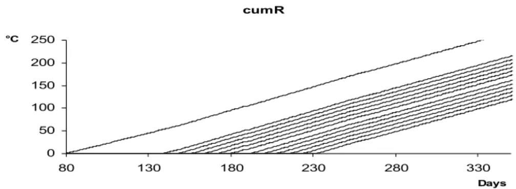 Figure 1. The graphs of cumulated activities  t Ph