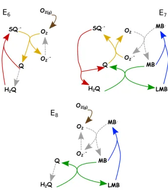FIG. 2. Schematic representation of reaction routes: E 6 , E 7 , E 8