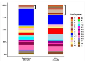 Figure 3. Comparison of the major Hg distributions from ancient Hungarian populations