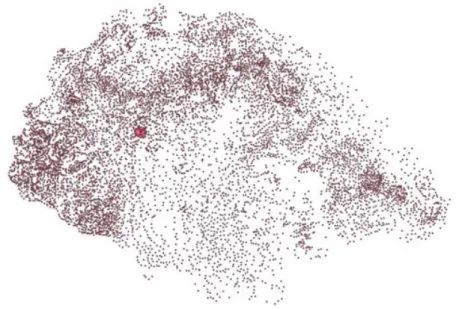 2. ábra. A Nemzeti Névtérben szereplő, és a történelmi Magyarországon született személyek  születési helyei.