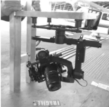 1. ábra A felmérés során  használt kamera és  tartószerkezete a gimballal eredményeként jöttek létre a feldolgozás során