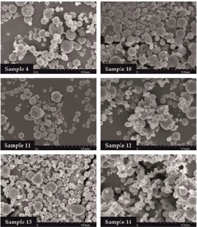 Figure 2. SEM images of spray‐dried samples  223