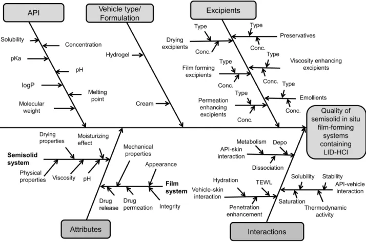 Figure 1 Parameters influencing the quality of FFSs containing LID-HCl.