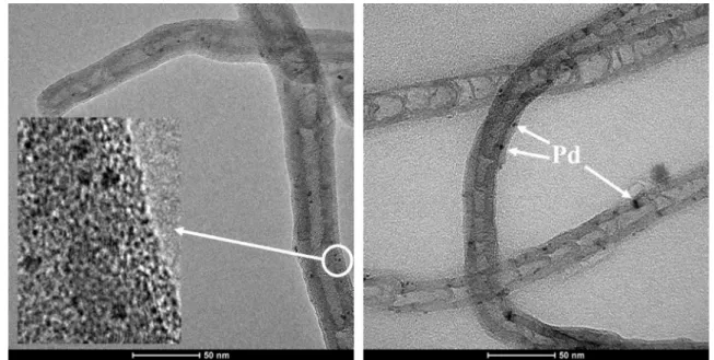 Fig. 5    HRTEM images of the Pd/N-BCNT catalyst