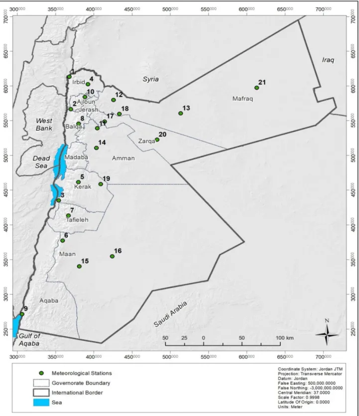 Fig. 1    The map of the Hashemite Kingdom of Jordan as a study area