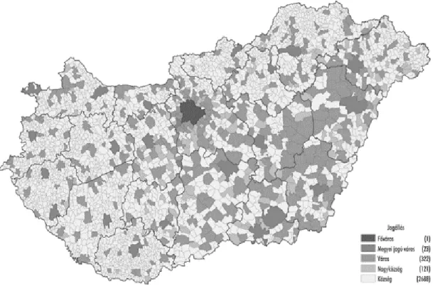 Figure 1: City- and population density in Hungary  Source: https://www.ksh.hu/teruleti_atlasz, 2019