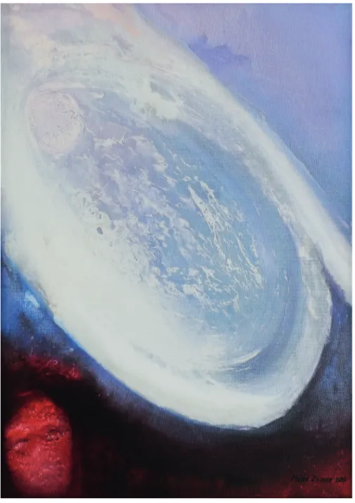 5. kép: Máté Zsuzsa: A Föld Szelleme   (olaj, vászon, 70 × 50 cm), 2010 (a szerző saját képe)