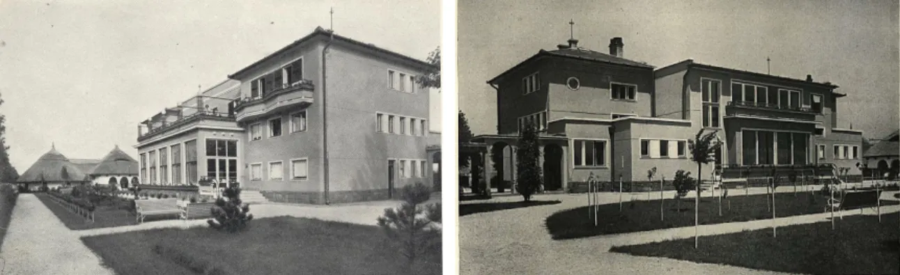 14. kép. II. épület, part felőli homlokzat. 1937. 13. kép. II. épület, kerti homlokzat, 1937.