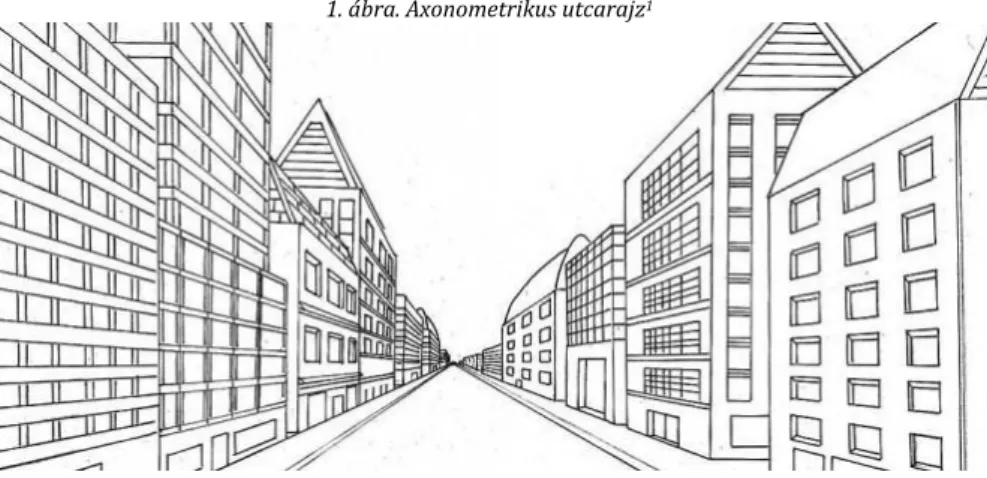 1. ábra. Axonometrikus utcarajz 1