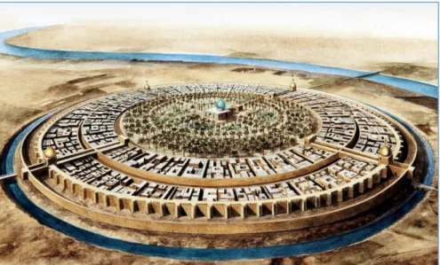 3. kép — Bagdad kerek városa a 10. században, az Abbaszida-kalifátus csúcsa 