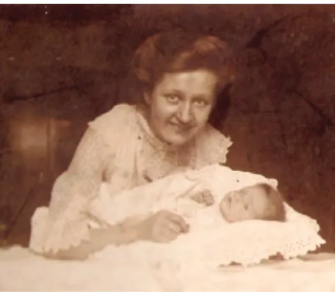 18. kép:  Fodor Ferenc felesége és újszülött lányuk, Vira (Baba) 1914-ben  Ferenc Fodor and his wife with their newborn daughter, Vira  (Baba) in 1914