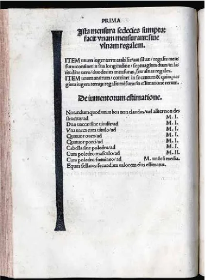 7. kép. A királyi arasz a Werbőczi-féle Hármaskönyv 1517. évi első kiadásában.  