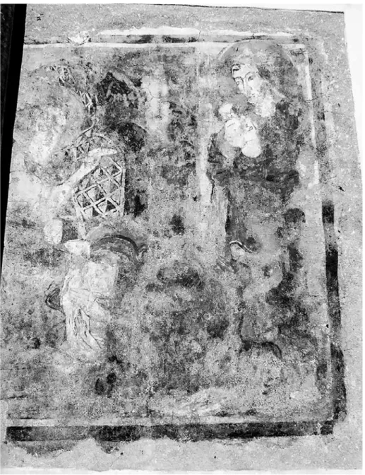 1. kép: Sepsikilyén, unitárius templom, a feliratos freskó (a szerző felvétele)