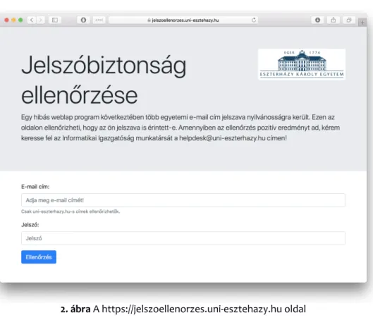 2. ábra A https://jelszoellenorzes.uni-esztehazy.hu oldal