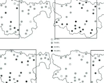 10. ábra: A Pápai járás néhány településének hasonlósági térképlapja 
