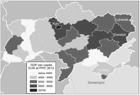 Figure 2 / Gross regional product per capita in 2012, in EUR at PPP