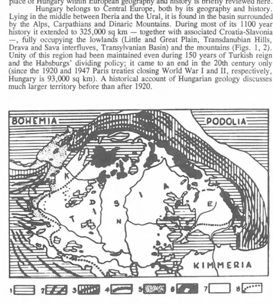 Fig.  1.  Orogenetic  sketch of the  Carpathian Basins according to  Prinz,  Gy.  (1926)