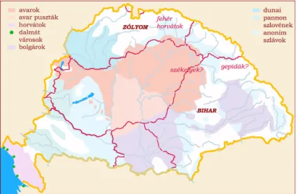 8. ábra: A Kárpát-medence etnikai képe a honfoglalás előtt 