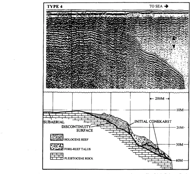 Fig.  15.  Palaeokarstic  interpretation  of rimmed  platform  profiles,  Little  Bahama  Bank  (after HINE and NEUMANN  1977)