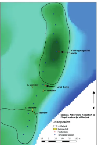 10. kép. Szarvas-Arborétum-Rózsakert és -Filagória  dombja domborzati modellje.
