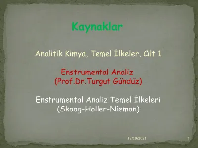 Analitik Kimya, Temel İlkeler, Cilt 1Enstrumental Analiz (Prof.Dr ...