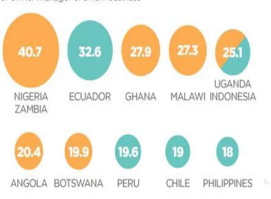Figure 25: Global Female Entrepreneurship (Entrepreneurship Monitor 2013 Global  Report)