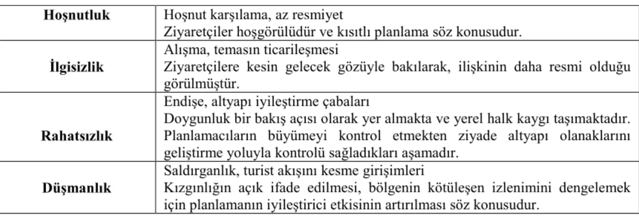 Tablo 2.1:  Kızgınlık modeli (Seyhan, 2014). 