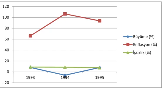 Şekil 7: 1994 Krizi Makroekonomik Göstergeleri 
