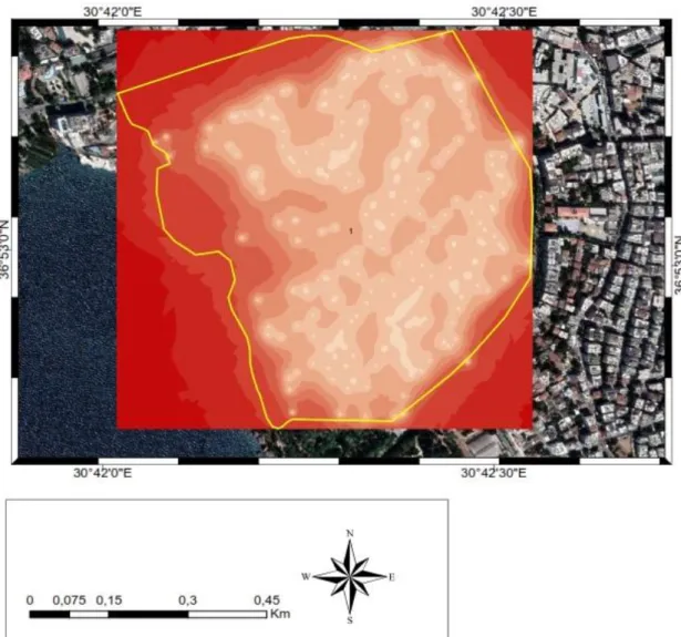 Şekil 3.6. Kriging enterpolasyon yöntemi hata haritası 