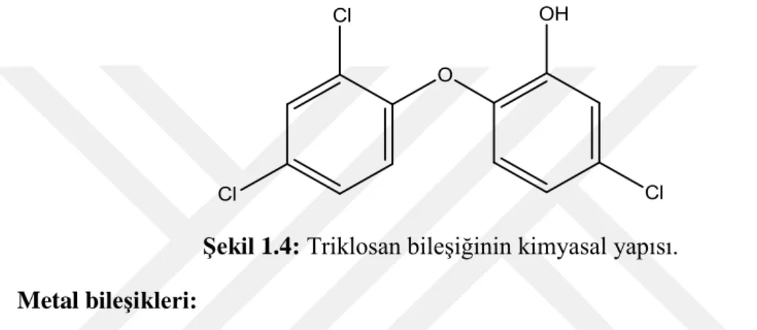 Şekil 1.4: Triklosan bileşiğinin kimyasal yapısı. 